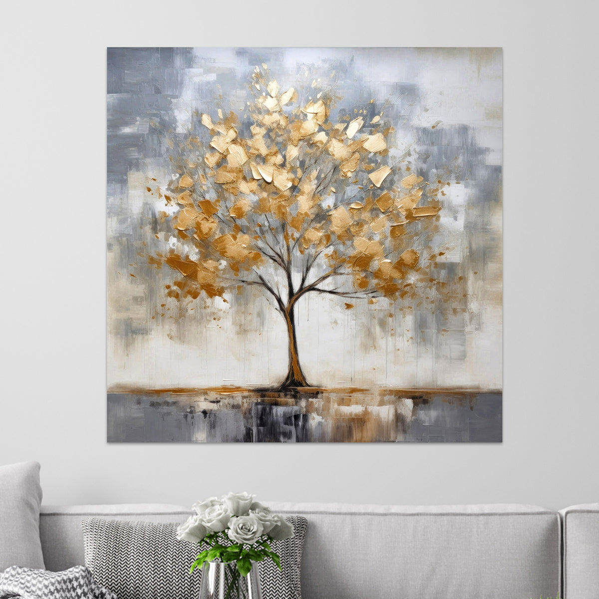 Baum mit goldenen Blättern