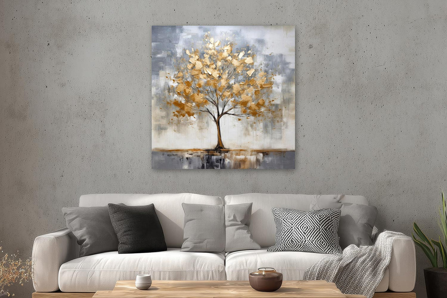 Baum mit goldenen Blättern