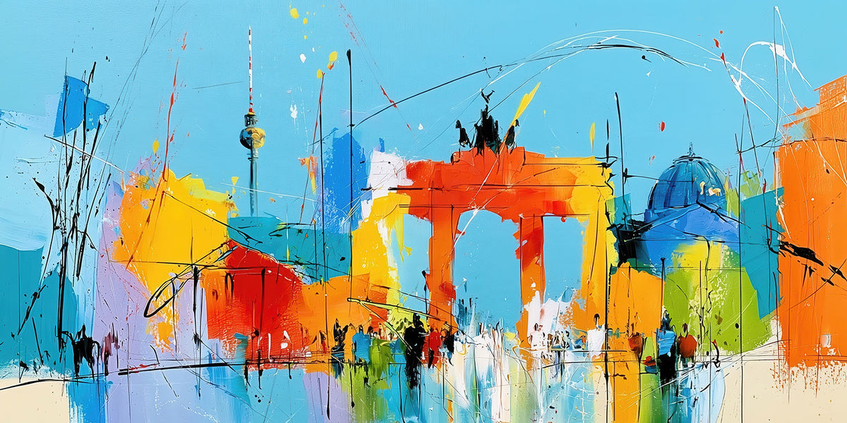 Modernes abstraktes Berlin Gemälde als hochwertiger Kunstdruck. Jetzt bestellen als Wandbild auf Leinwand, Alu-Dibond, hinter Acrylglas oder als Poster.