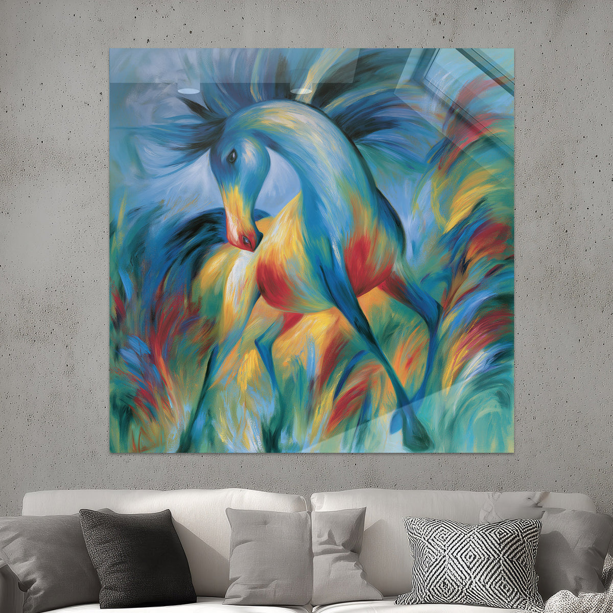 Abstraktes blaues Pferd