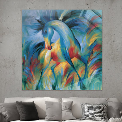 Abstraktes blaues Pferd