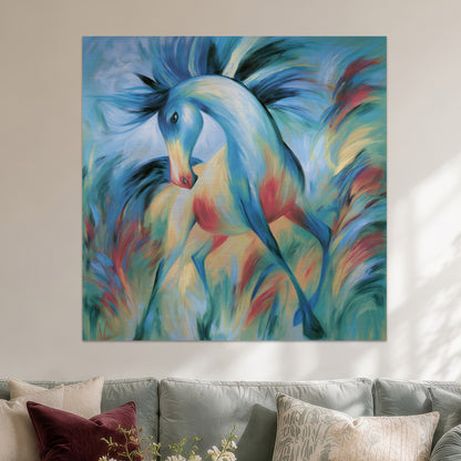 Abstraktes blaues Pferd