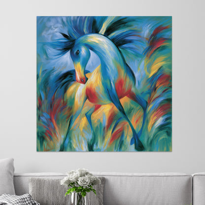 Abstraktes blaues Pferd