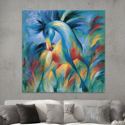 Abstraktes blaues Pferd