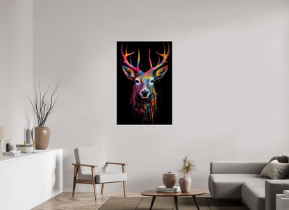 80 x 120 cm, Acrylglas Bunter Hirsch in Neon-Farben