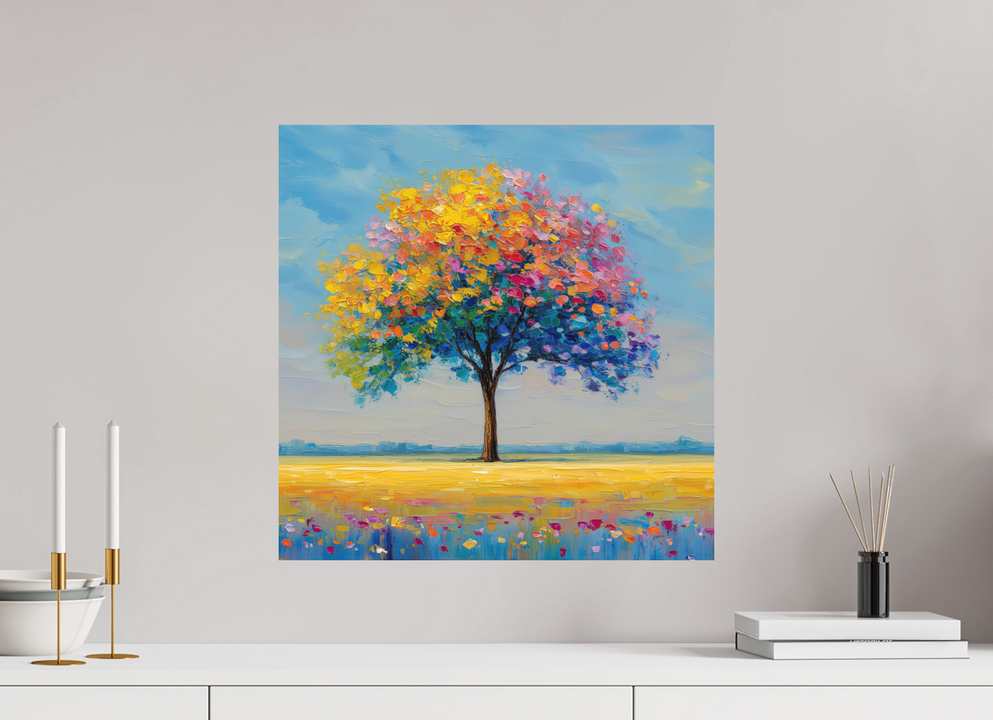 50 x 50 cm, Poster Baum mit bunten Blättern