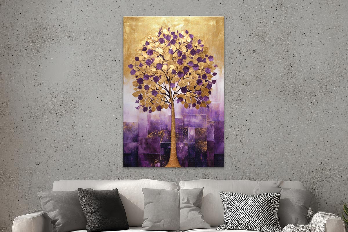 Baum in Lila und Gold
