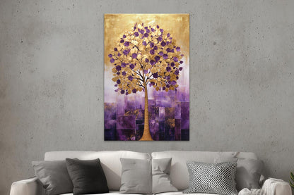 Baum in Lila und Gold