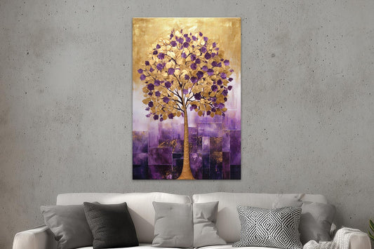 Baum in Lila und Gold