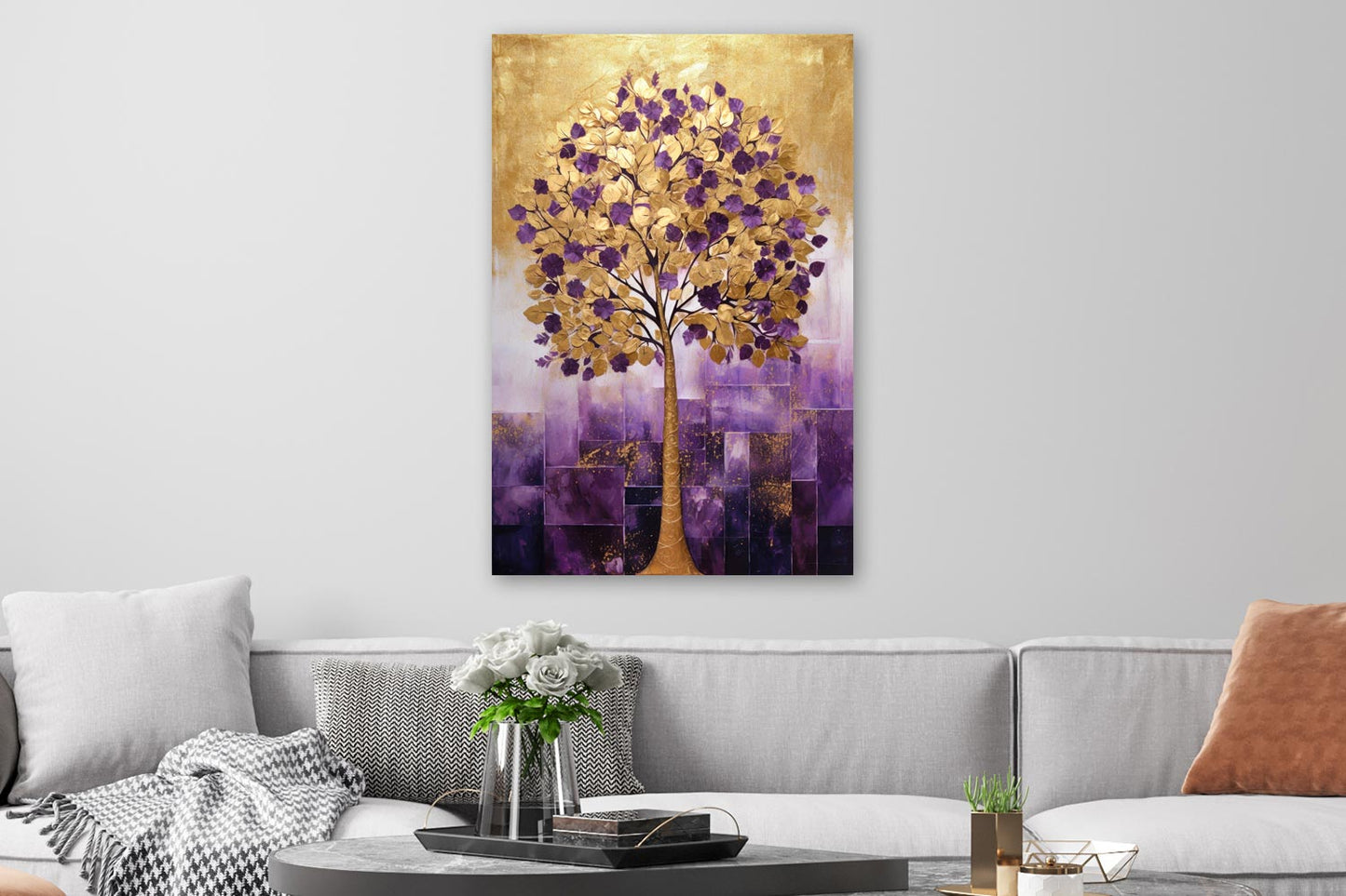 Baum in Lila und Gold