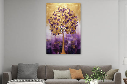 Baum in Lila und Gold