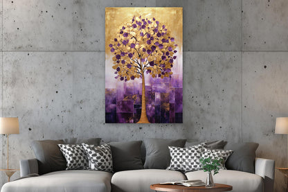 Baum in Lila und Gold