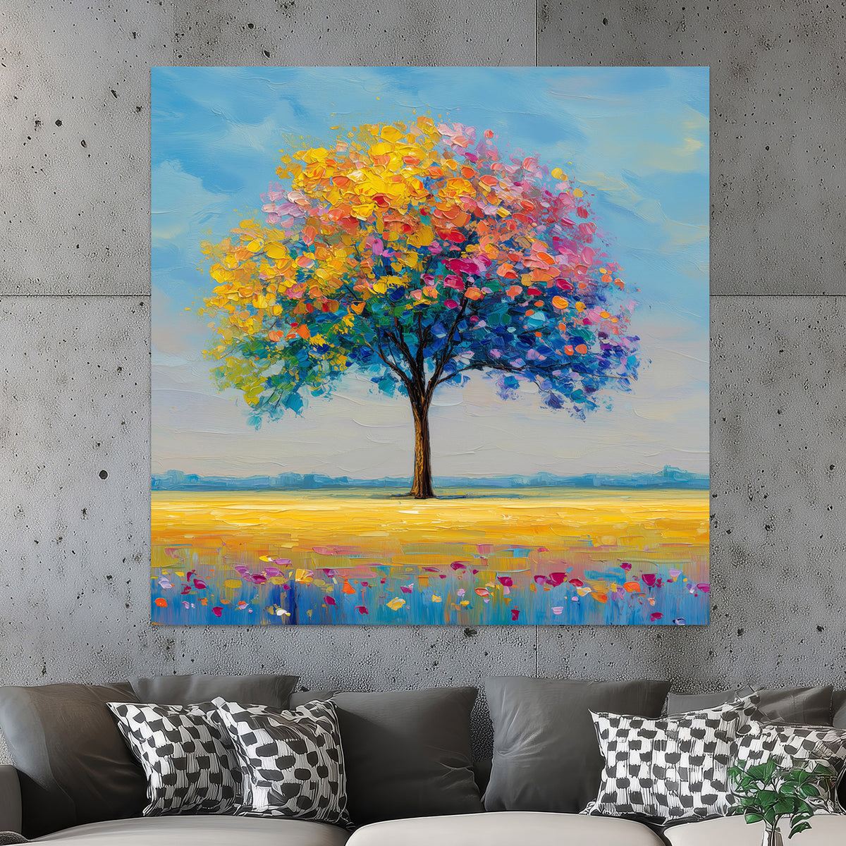 Baum mit bunten Blättern