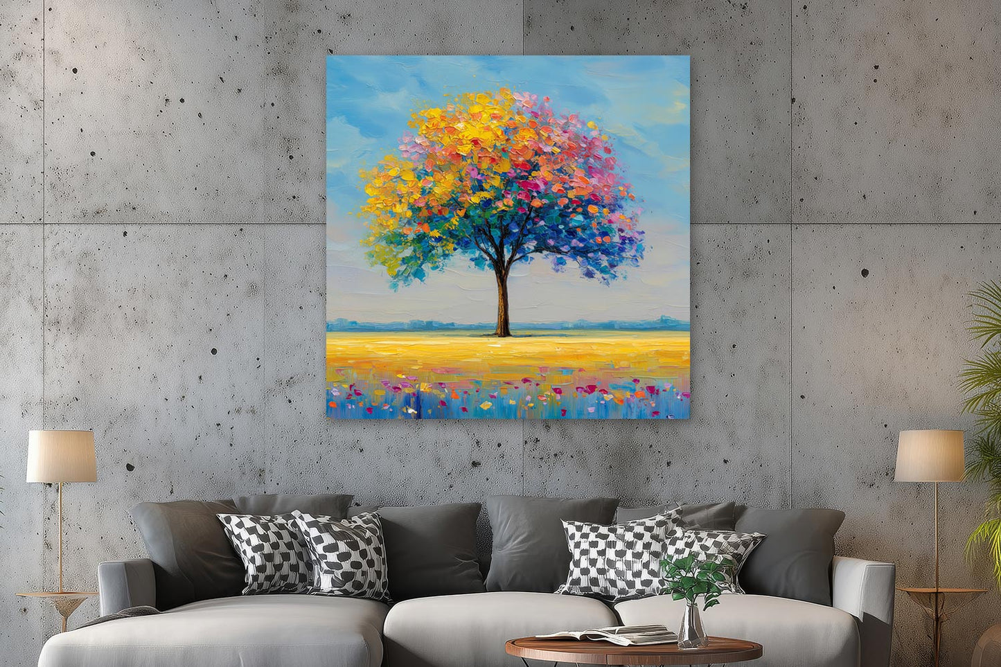 Baum mit bunten Blättern