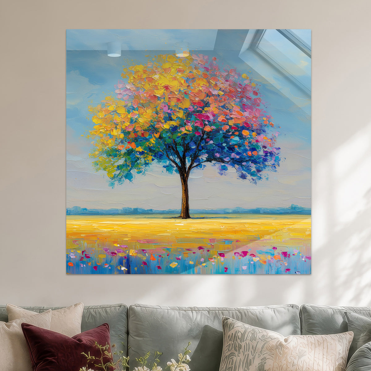 Baum mit bunten Blättern