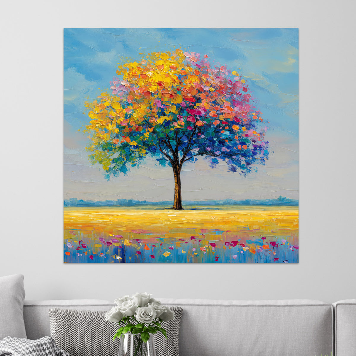 Baum mit bunten Blättern