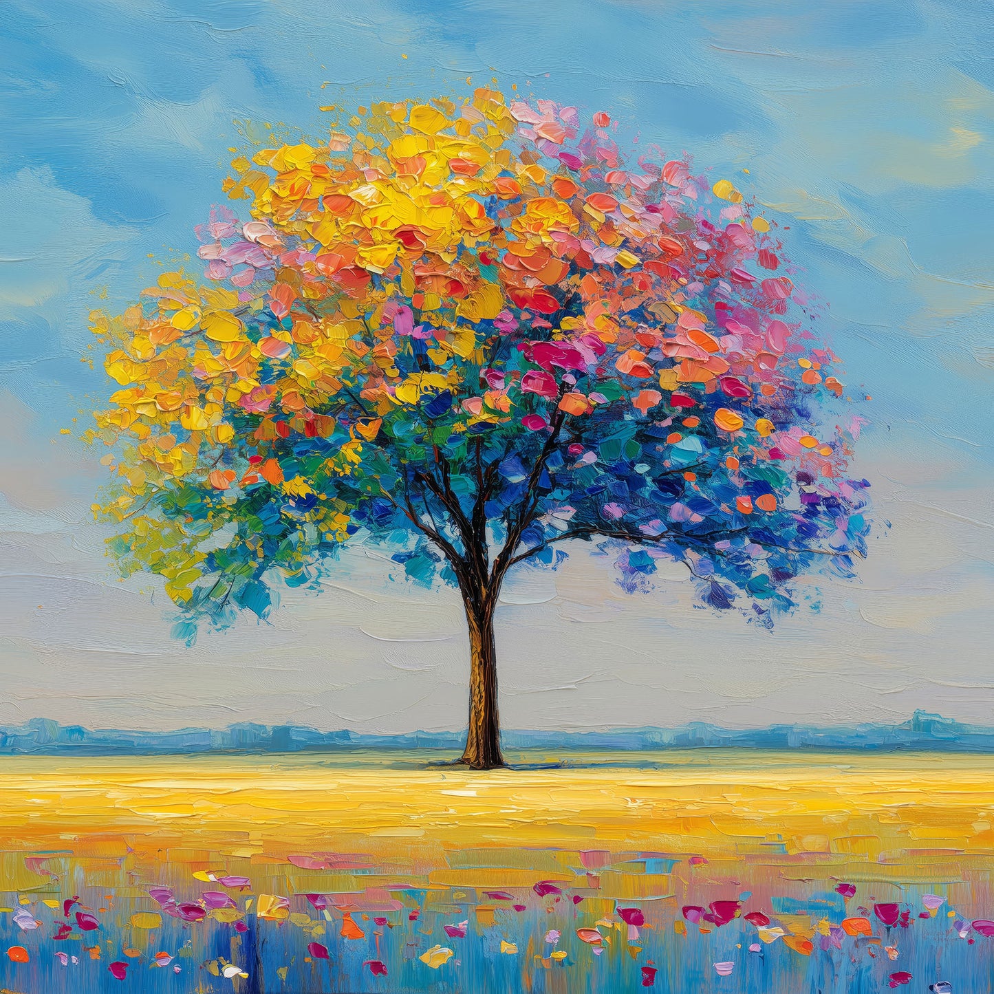 Baum mit bunten Blättern