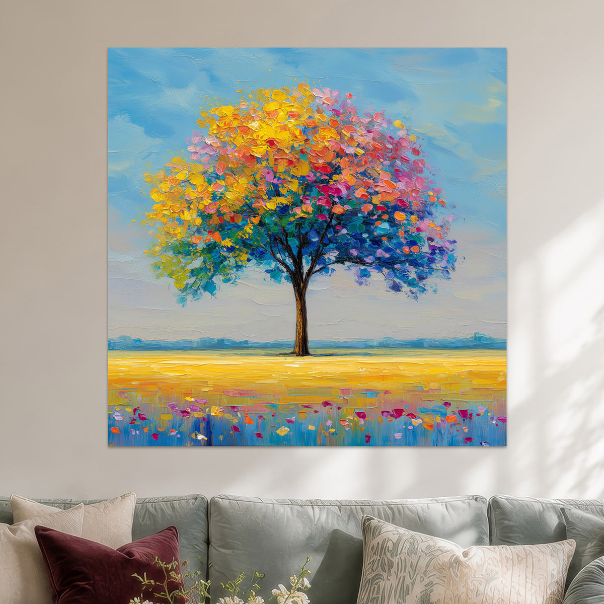 Baum mit bunten Blättern