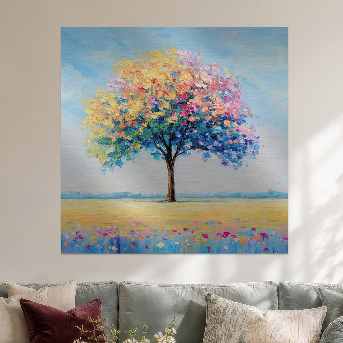 Baum mit bunten Blättern
