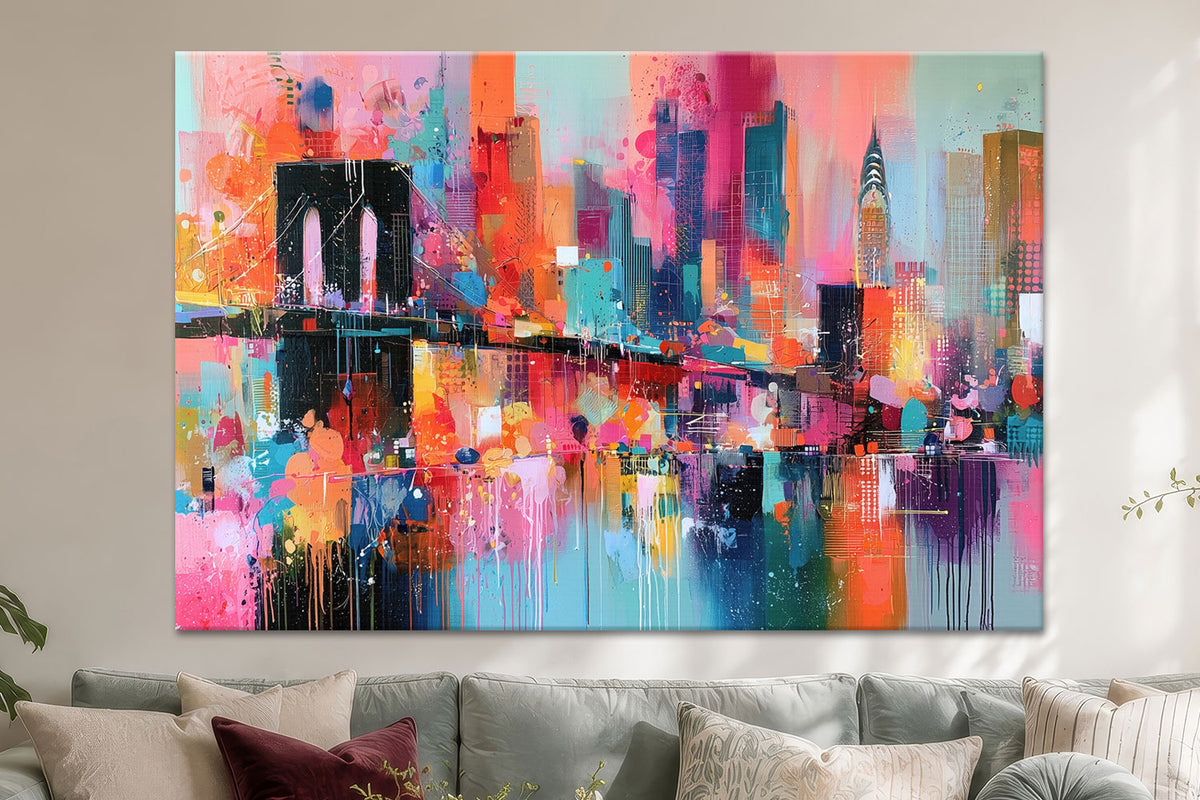 Brooklyn Bridge und Manhattan Skyline