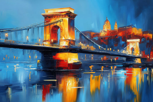 Die Kettenbrücke und der Burgpalast in Budapest als hochwertiger Gemälde-Kunstdruck. Jetzt bestellen als Wandbild auf Leinwand, Alu-Dibond, hinter Acrylglas oder als Poster. Versandkostenfreie Lieferung innerhalb Deutschlands.