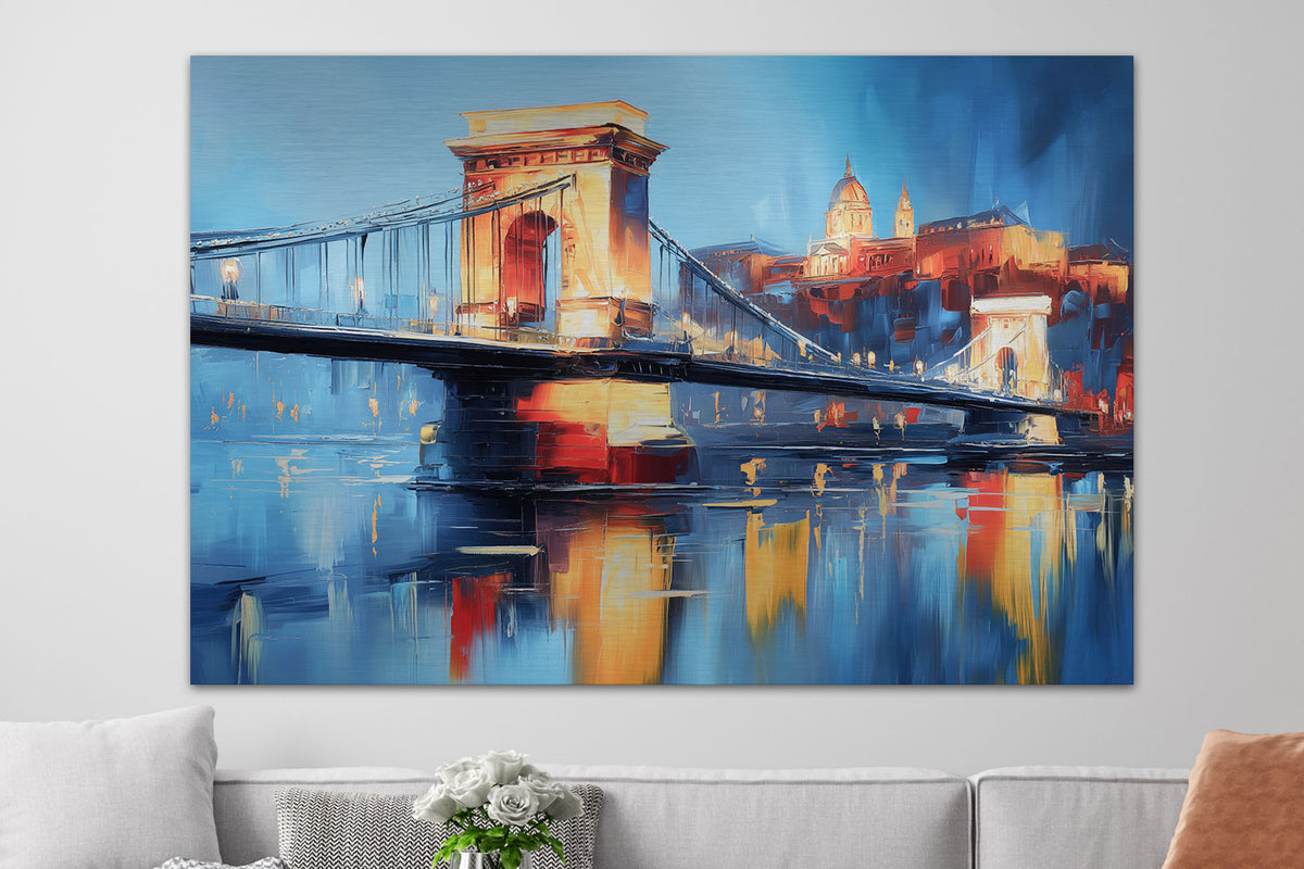 Goldenes Budapest zur blauen Stunde