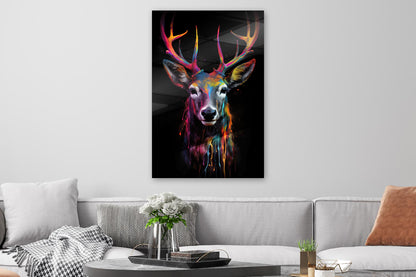 Bunter Hirsch in Neon-Farben