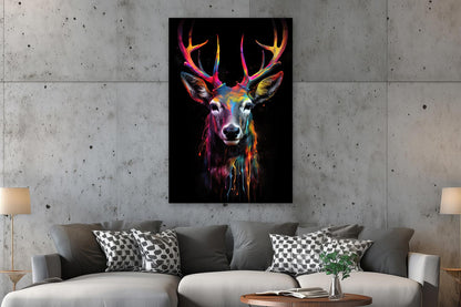 Bunter Hirsch in Neon-Farben