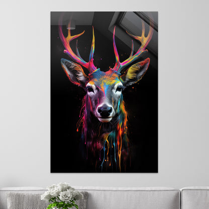 Bunter Hirsch in Neon-Farben