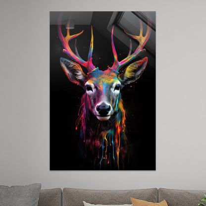 Bunter Hirsch in Neon-Farben