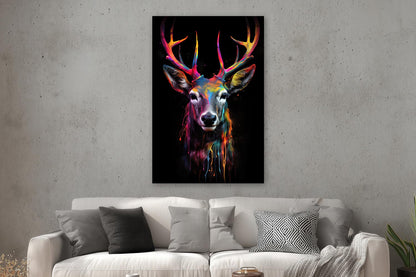 Bunter Hirsch in Neon-Farben