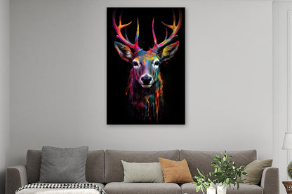 Bunter Hirsch in Neon-Farben