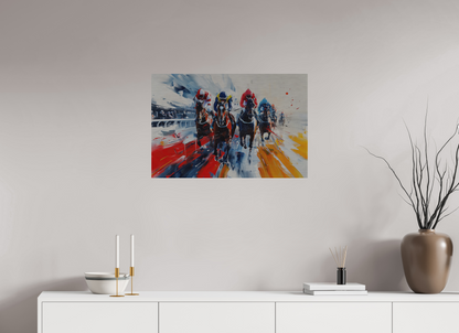 75 x 50 cm, Alu Dibond gebürstet Pferderennen