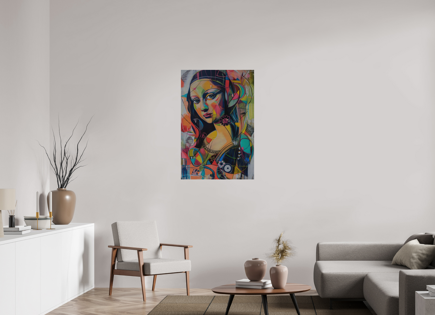 70 x 105 cm, Alu Dibond gebürstet Mona Lisa Pop Art