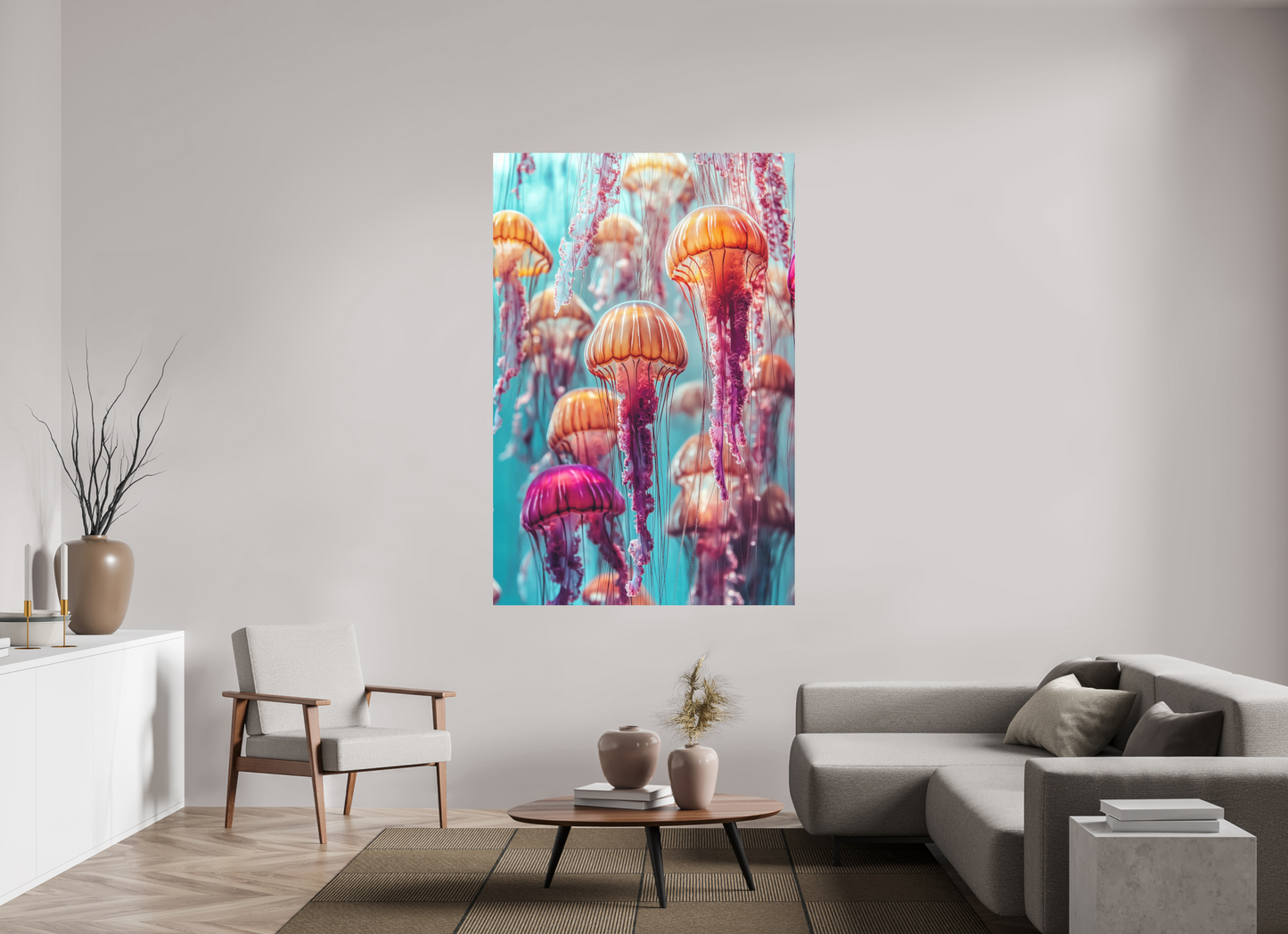 120 x 180 cm, Forex Dekorative Quallen