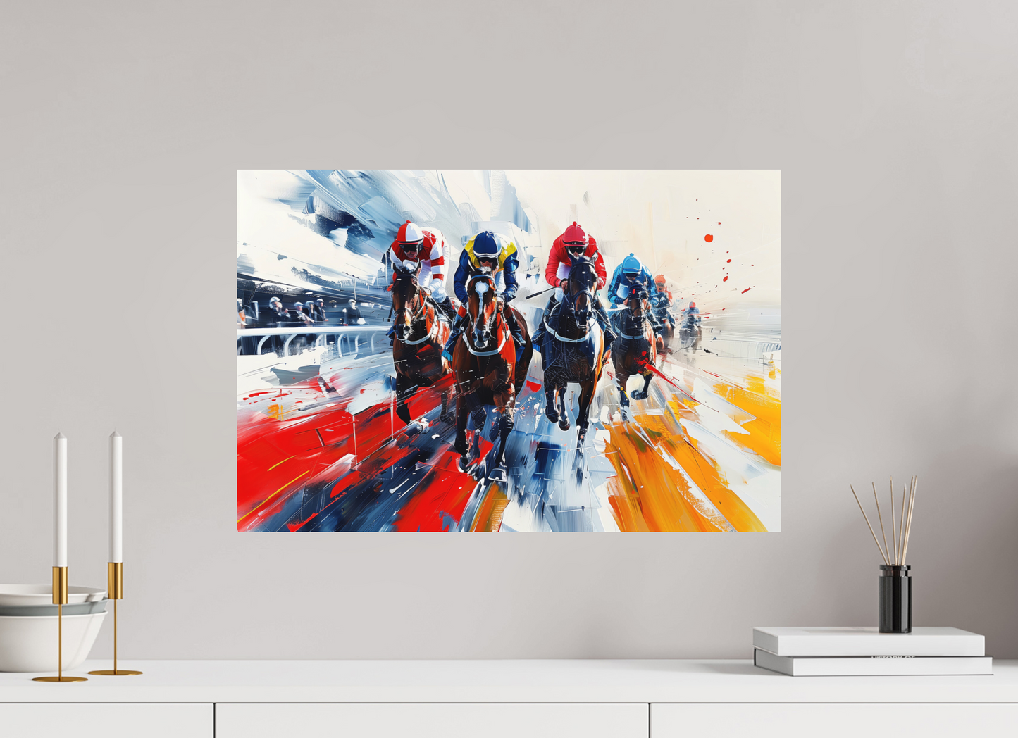 60 x 40 cm, Alu Dibond Pferderennen