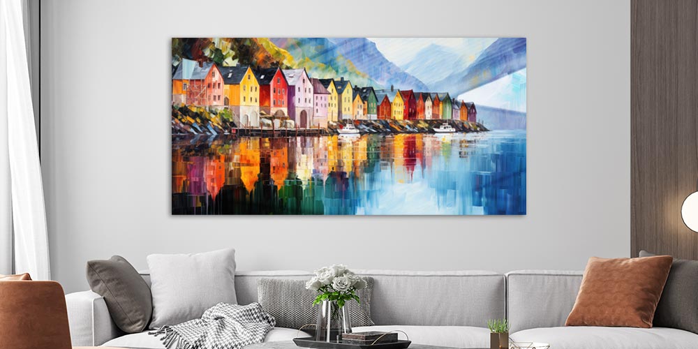 Dorf am Fjord
