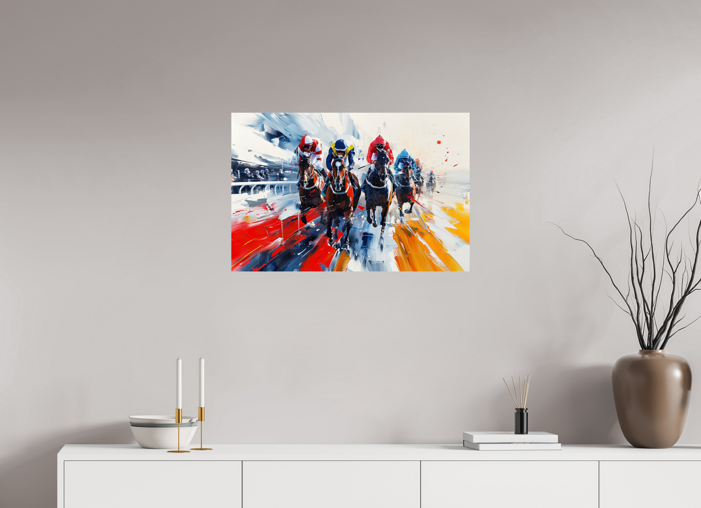 75 x 50 cm, ChromaLuxe HD Pferderennen