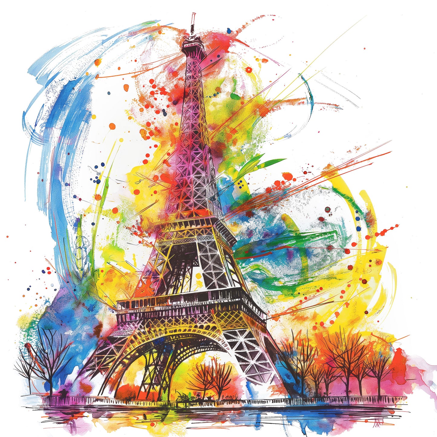 Eiffelturm Wandbild im bunten Pop-Art-Look. Moderne Paris-Illustration auf Leinwand, Acrylglas & Poster. Jetzt versandkostenfrei online bestellen!