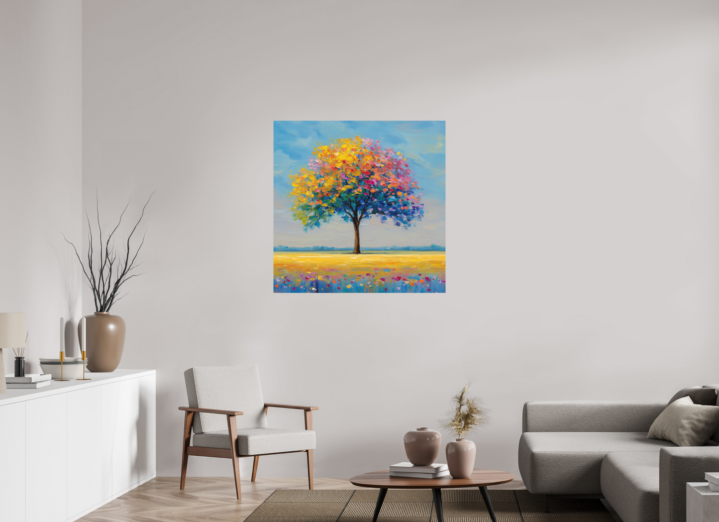 100 x 100 cm, Poster Baum mit bunten Blättern