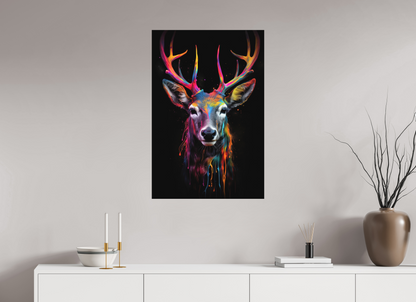 60 x 90 cm, Poster Bunter Hirsch in Neon-Farben