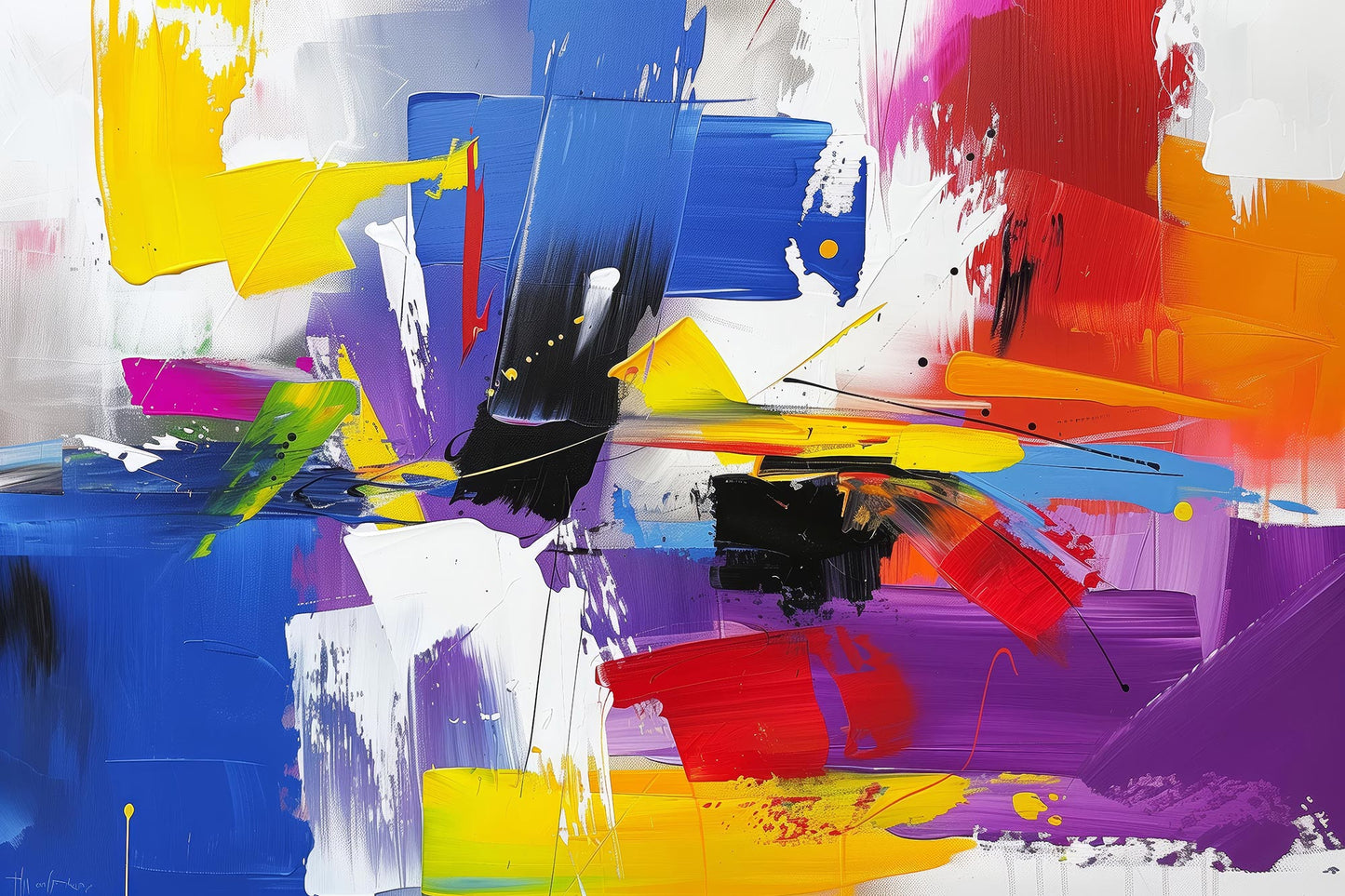 Modernes abstraktes Gemälde als Kunstdruck auf Leinwand, Alu-Dibond oder hinter Acrylglas. 
