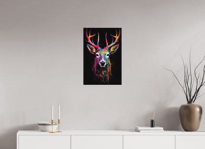 40 x 60 cm, Leinwand Bunter Hirsch in Neon-Farben