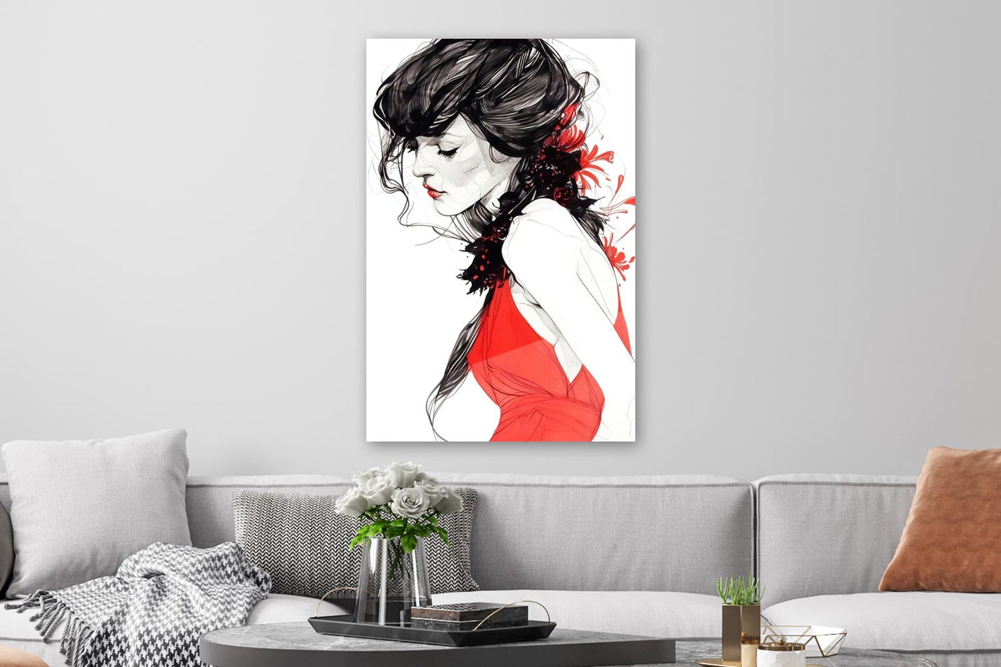 Frau in Rot