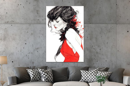 Frau in Rot