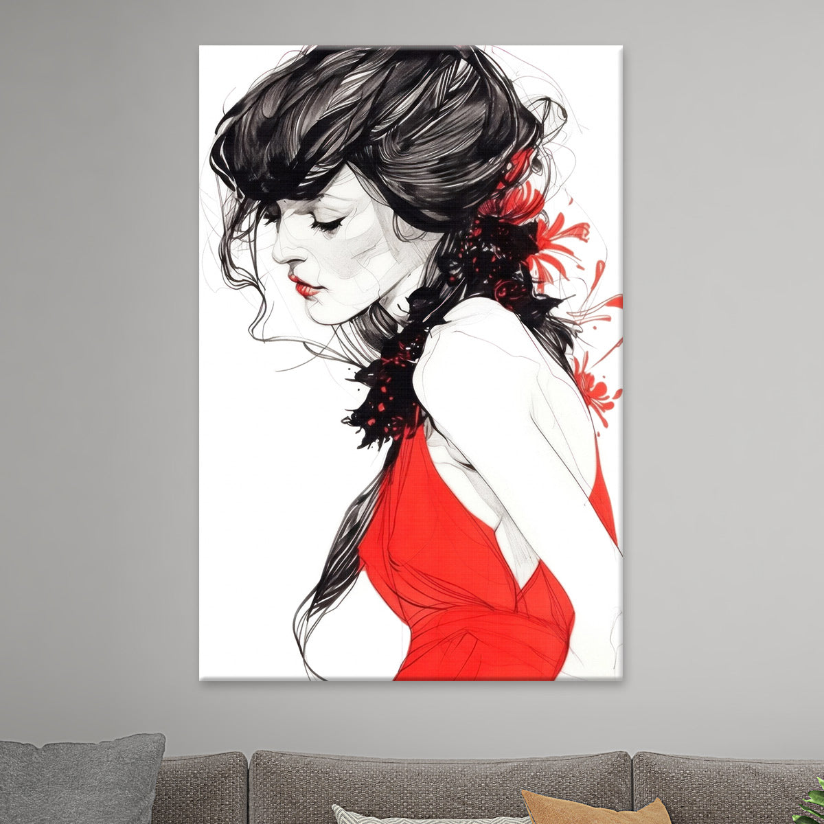 Frau in Rot