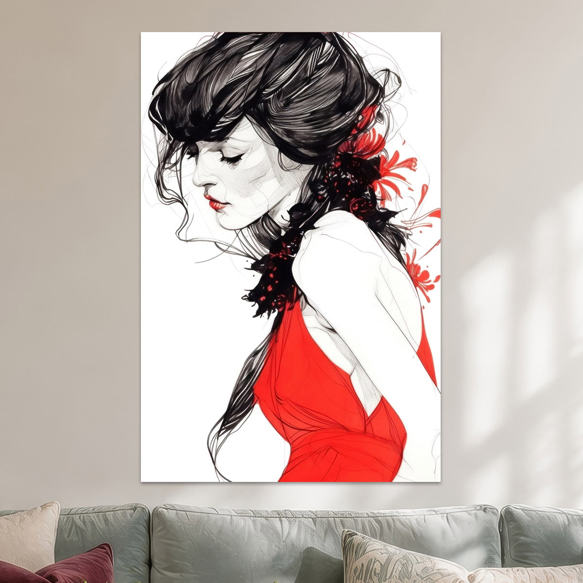 Frau in Rot