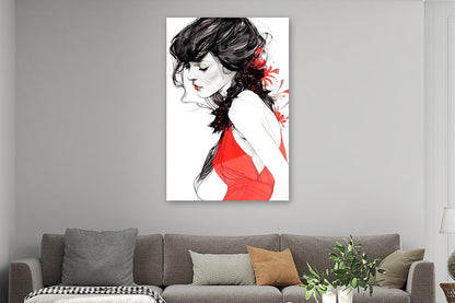 Frau in Rot