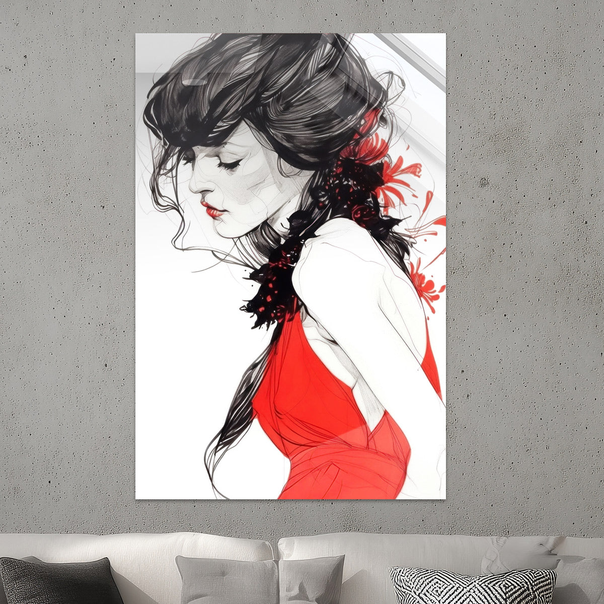 Frau in Rot