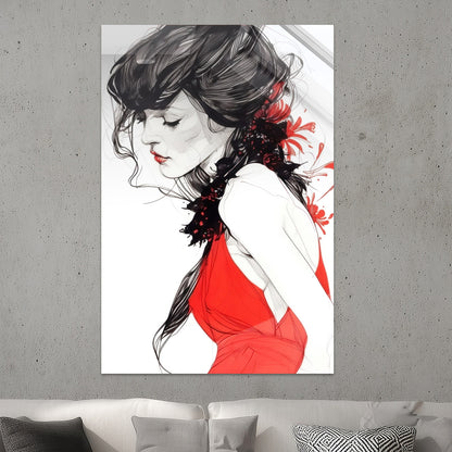 Frau in Rot